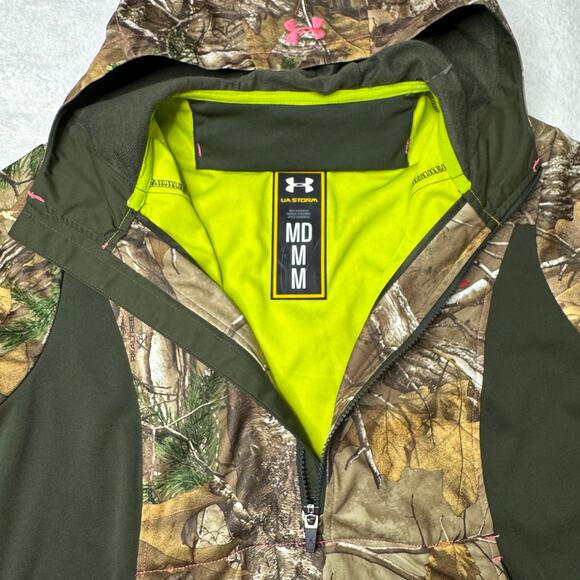 UNDER ARMOUR Half Zip Pullover Scent Control Camo Hunting Jacket Hoodie Medium - Picture 9 of 14